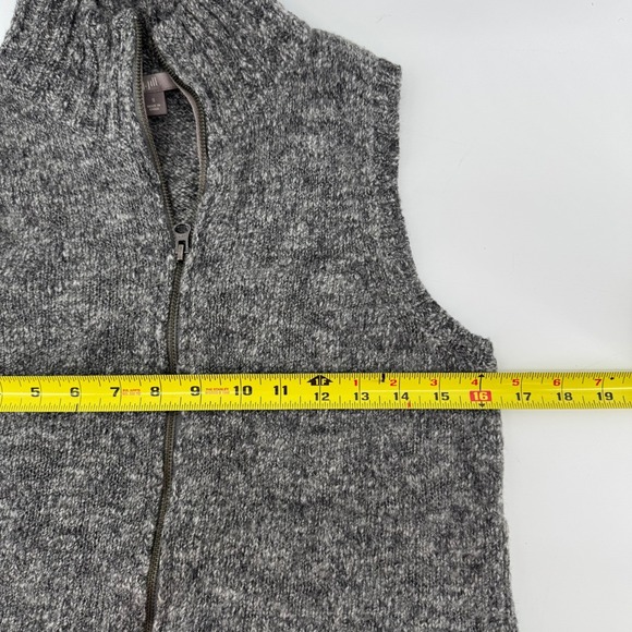 J Jill Wool Alpaca Blend Full Zip Vest Gray Small Quiet Luxury Cottage Cozy - Picture 5 of 8